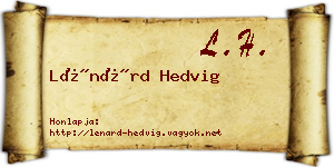Lénárd Hedvig névjegykártya