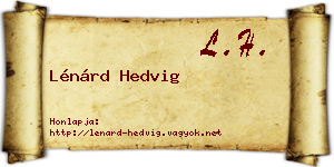Lénárd Hedvig névjegykártya